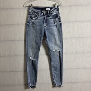 Silver Jeans Women's Size 27/27 Distressed Stretch Denim Avery Skinny Jeans